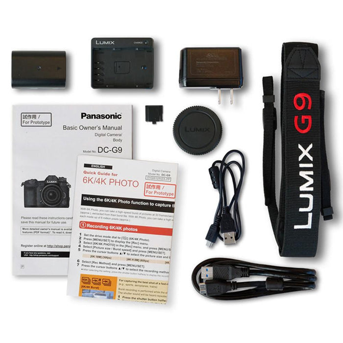 Panasonic Lumix DC-G9 Mirrorless Digital Camera Body + 64GB Dual Memory & Microphone Kit
