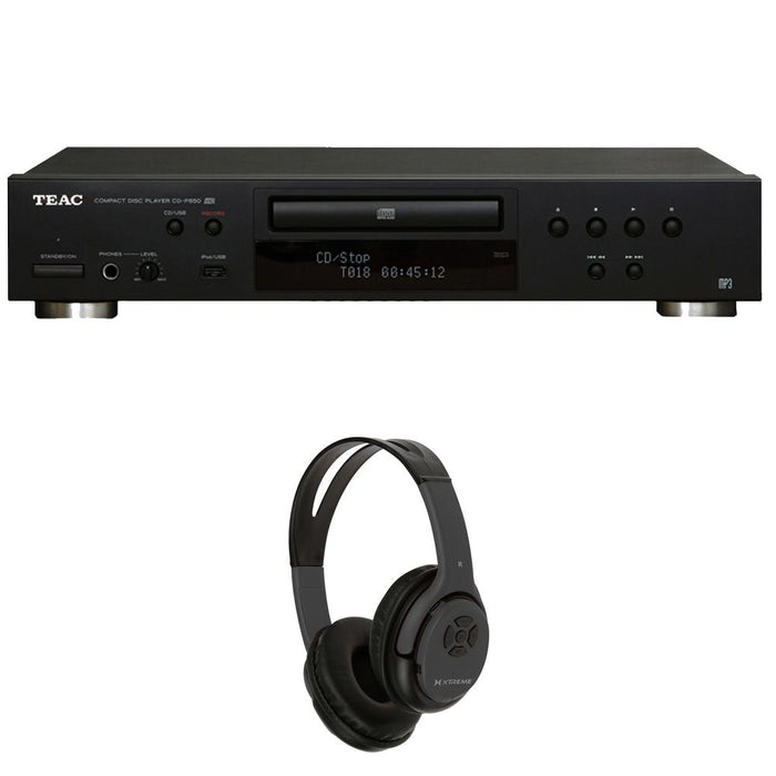 Teac CD-P650-B CD Player with USB + iPod Interface w/ Xtreme Bluetooth Headphones