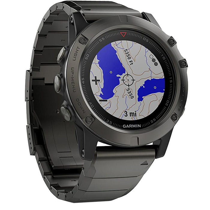 Garmin Fenix 5 Sapphire Multisport GPS Watch Gray w/Metal Band +1Year Extended Warranty