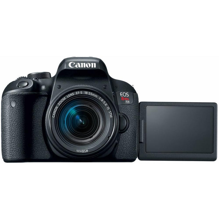 Canon T7i EOS Rebel DSLR Camera EF-S 18-55mm f3.5-5.6 IS II Lens 32GB Memory x2 Bundle