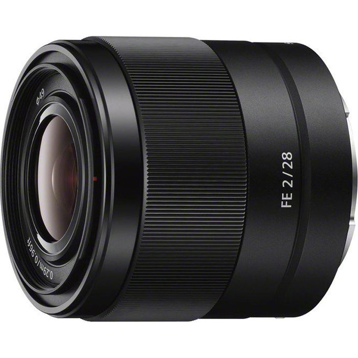 Sony FE 28mm F2 E-mount Full Frame Prime Lens + Accessories Bundle