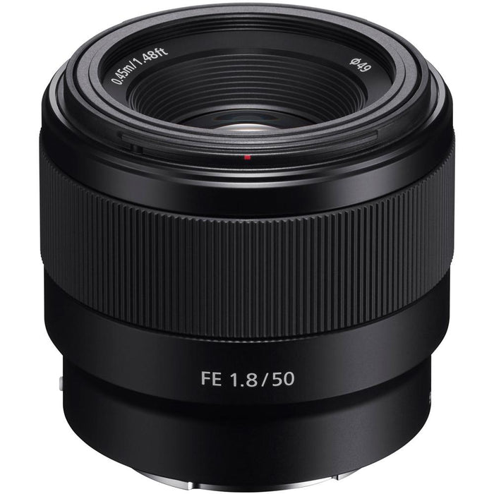 Sony FE 50mm F1.8 Full-frame Prime E-Mount Lens + Accessories Bundle