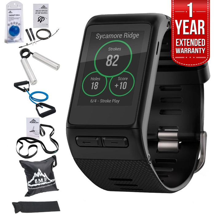 Garmin Vivoactive HR GPS Smartwatch, X-Large Fit Black w/Fitness Warranty Bundle