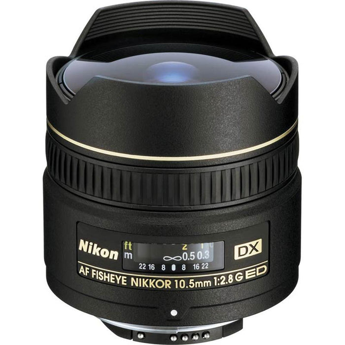 Nikon 10.5mm F/2.8G ED-IFAF DX Fisheye Lens + Sandisk 128GB Memory Card