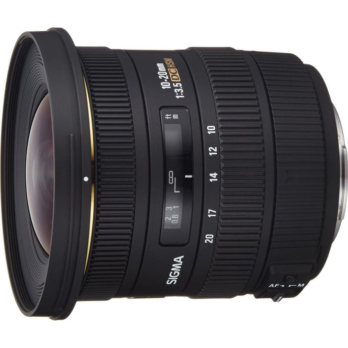 Sigma 10-20mm f/3.5 EX DC HSM Wide Angle Lens for Nikon SLR Cameras Kit Deluxe Bundle