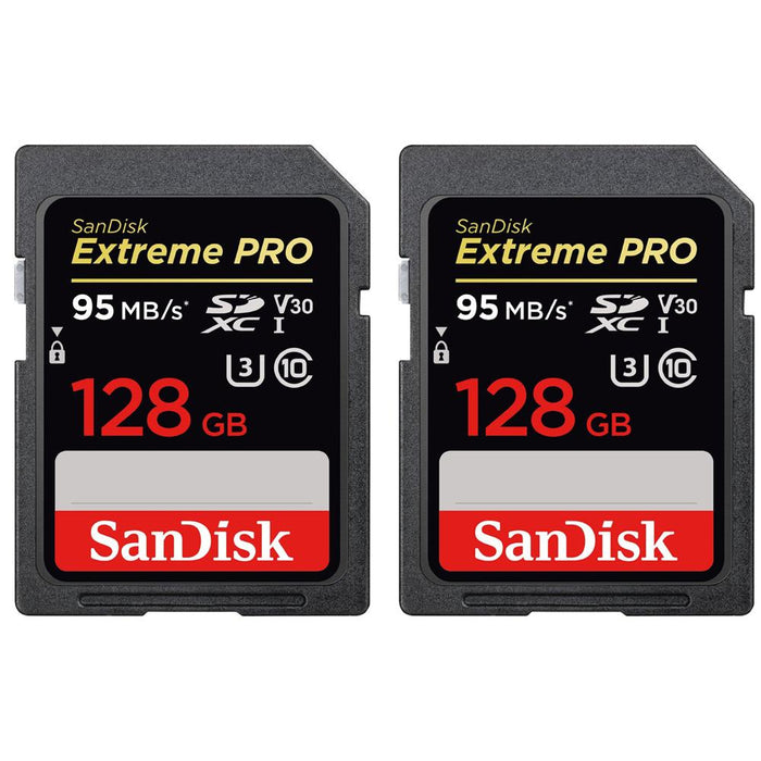 Sandisk Extreme PRO SDXC 128GB UHS-1 Memory Card 2-Pack Bundle