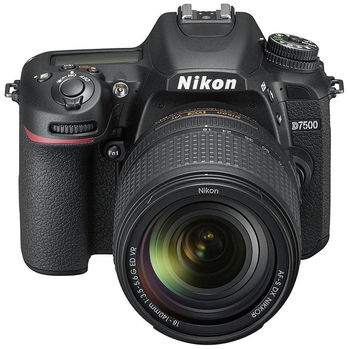 Nikon D7500 20.9MP Digital SLR Camera w/ 18-140mm VR & 70-300mm Macro Lens Bundle