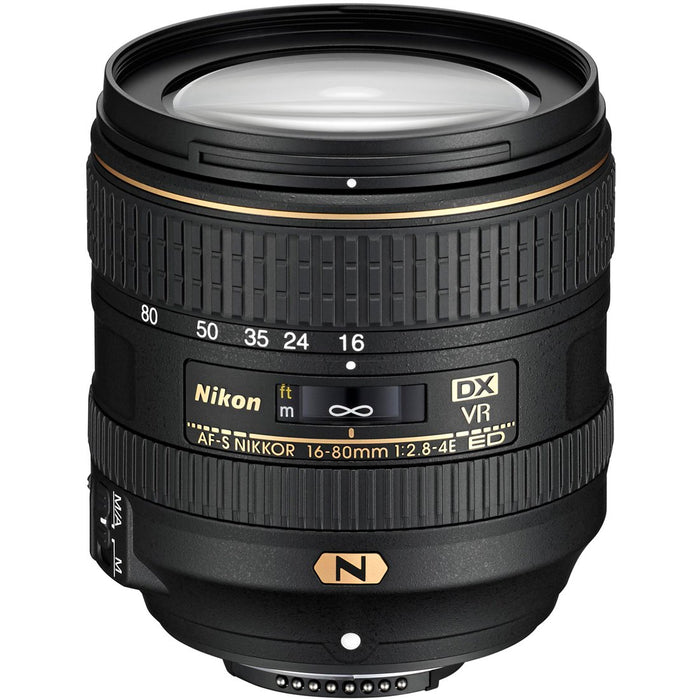 Nikon AF-S DX NIKKOR 16-80mm f/2.8-4E ED VR Lens (20055) Tripod Filter Kit Bundle