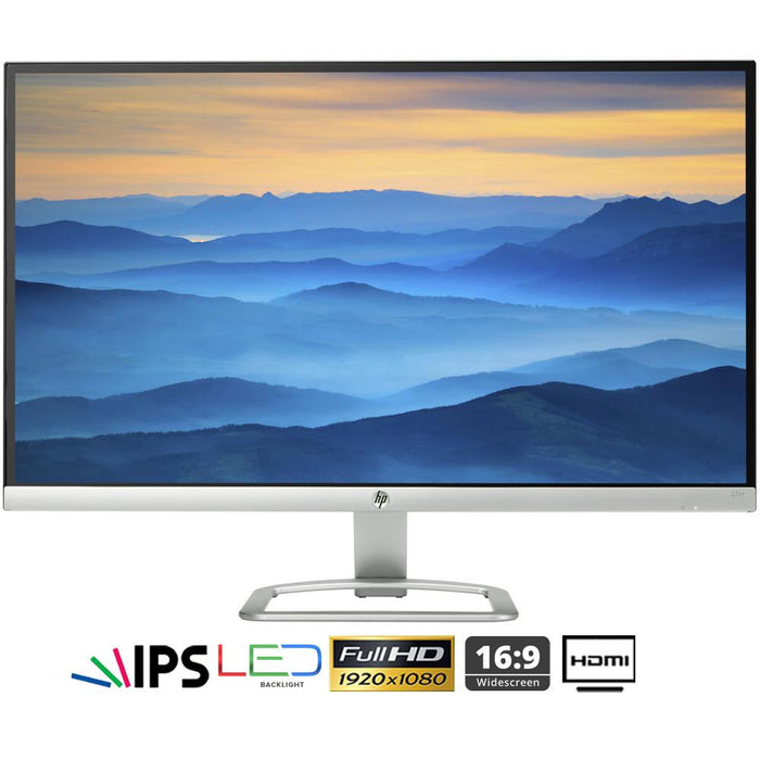 Hewlett Packard 27er 27" 16:9 IPS LED Backlit 1920 x 1080 Monitor + Extended Warranty Pack
