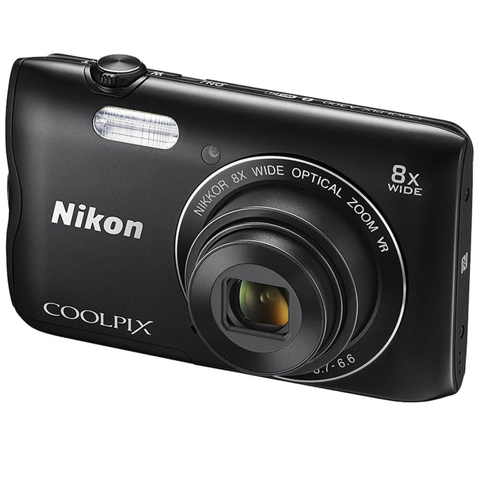 Nikon Coolpix A300 20.1MP 8x Optical Zoom NIKKOR WiFi Black Digital Camera Refurbished