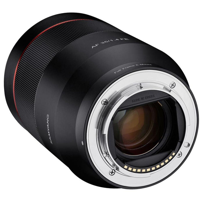 Rokinon AF 35mm f/1.4 Auto Focus Wide Angle Lens for Sony E Mount + 128GB Memory