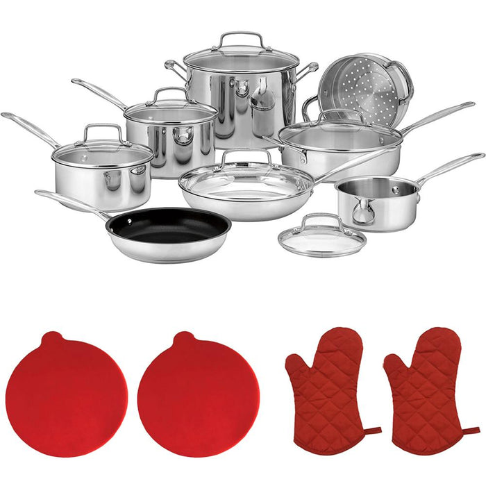 Cuisinart 77-14N Chef's Classic 14-Piece Set w/2 Oven Mitts & 2 Silicon Trivets
