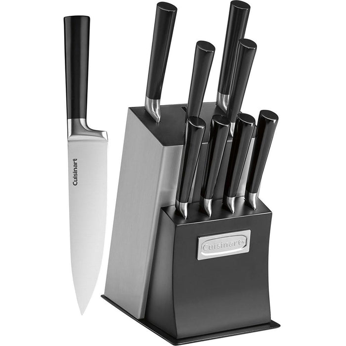 Cuisinart 11 Pc Vetrano Collection Cutlery Knife Block Set Black w/Safety Gloves