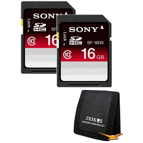Sony 16 GB Secure Digital High Capacity (SDHC) Memory Card - Class 10 - 2 Pack