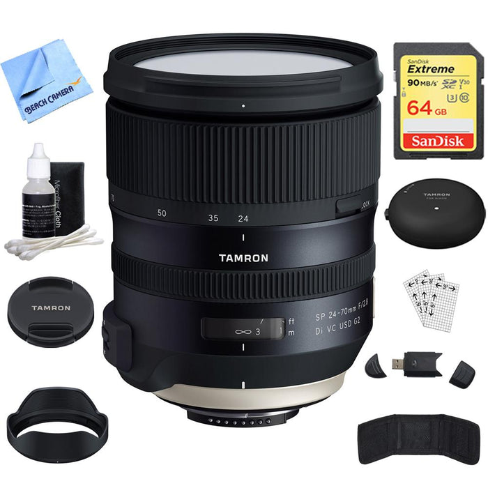 Tamron SP 24-70mm f/2.8 Di VC USD G2 Lens for Nikon Mount + Accessories Bundle