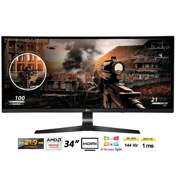 LG 34" 21:9 UltraWide Curved IPS Monitor,144hz 34UC79G-B +Extended Warranty Pack