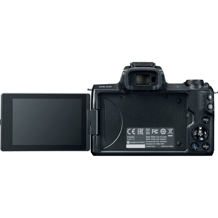 Canon EOS M50 Mirrorless Digital Camera (Black) w/ 15-45mm Lens & Video Creator Kit