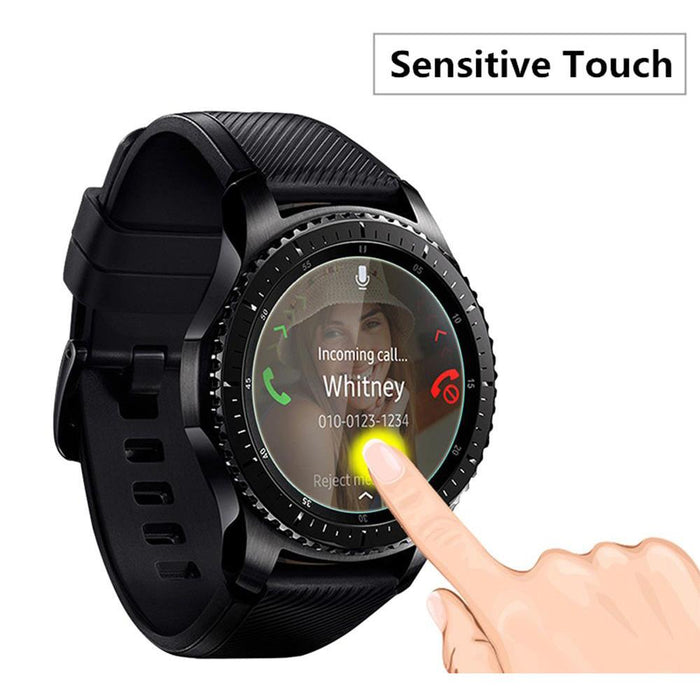 General Brand Black Metal Wrist Band + Tempered Glass Screen Protector for Samsung Gear S3