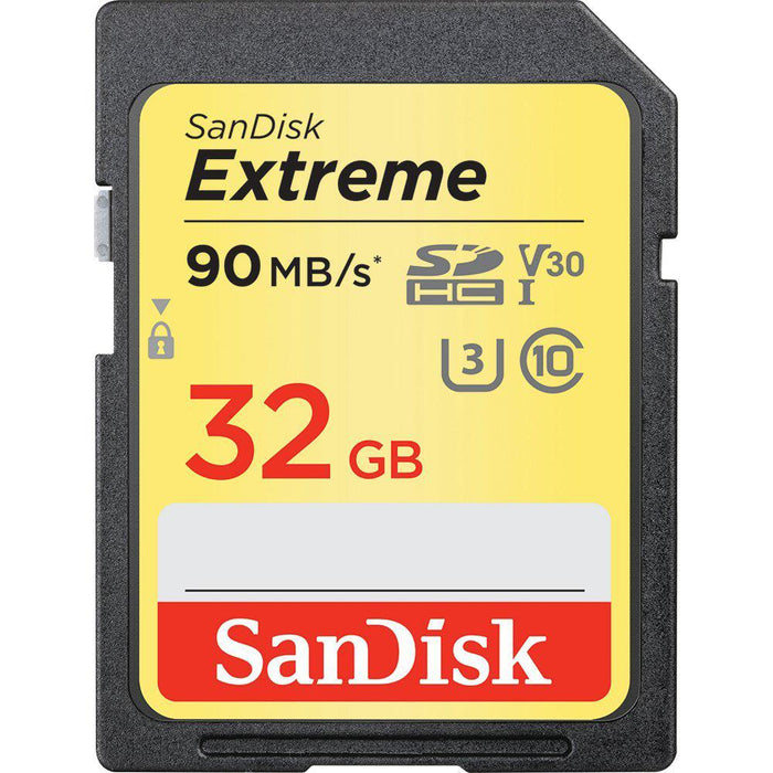 Sandisk 32GB Extreme SD Memory UHS-I Card w/ 90/40MB/s Read/Write 2 Pack