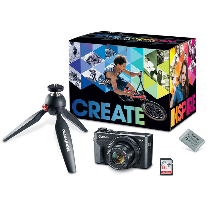 Canon PowerShot G7 X Mark II Digital Camera Video Creator Kit + 64GB Accessory Bundle