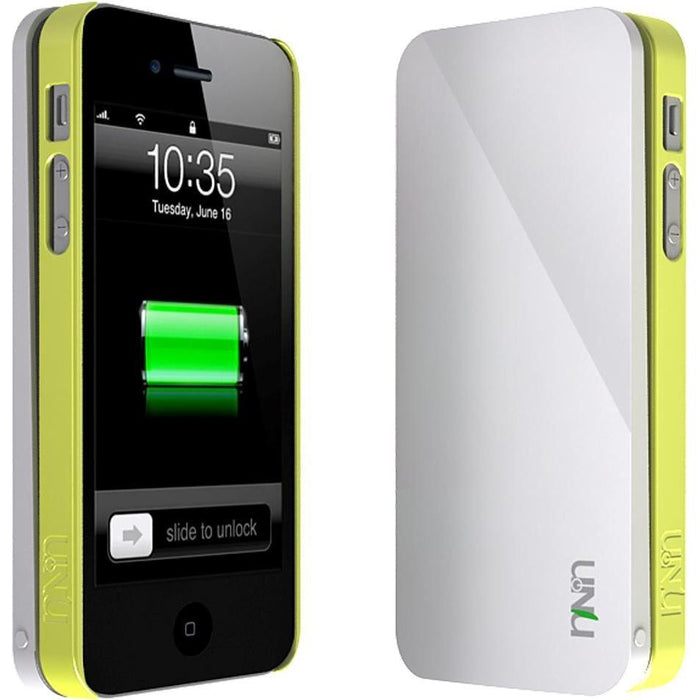 uNu Ecopak iPhone 5 Case Snap-on Case and Detachable Battery (White/Leaf Yellow)