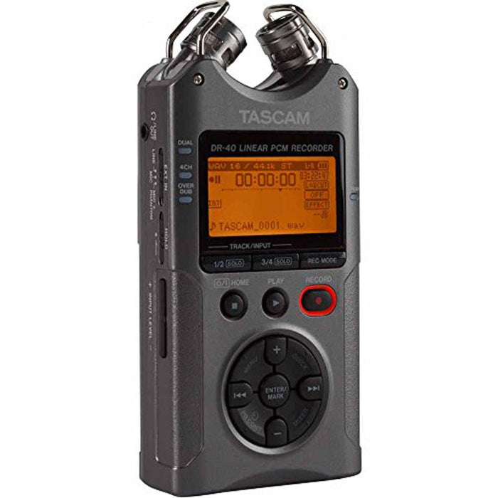 Tascam Portable Digital Recorder Luminous Gray with Accessory Bundle