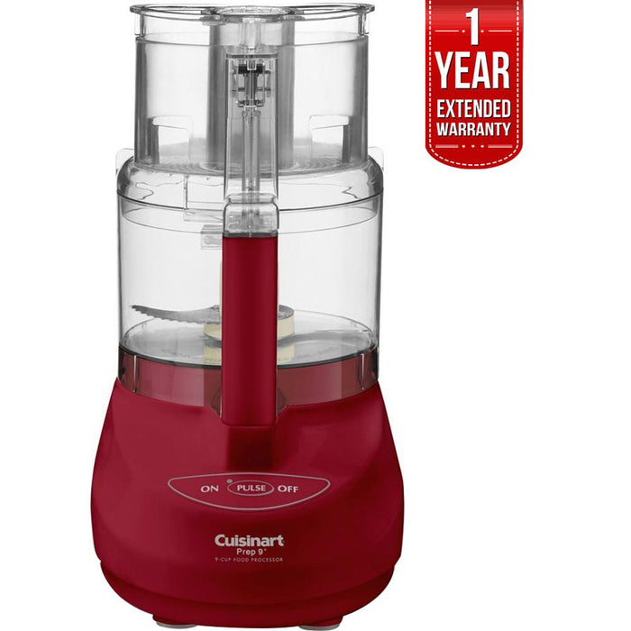 Cuisinart 9 Cup Food Processor Red + 1 Year Extended Warranty