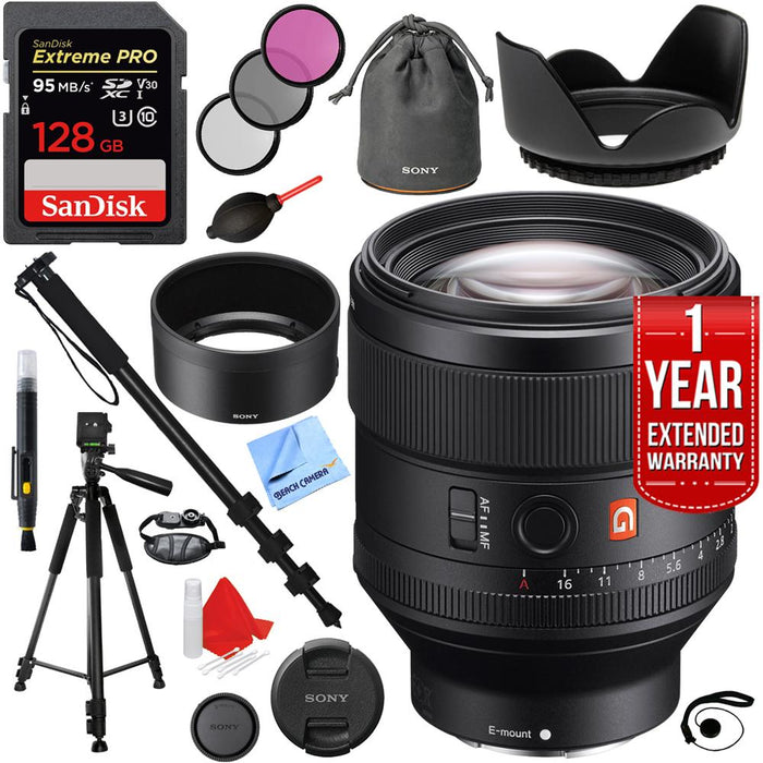 Sony FE 85mm F1.4 GM Full Frame E-Mount Lens with 128GB Accessories Kit