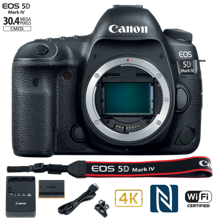 Canon 5D Mark IV EOS Full Frame DSLR Camera Pro Memory Triple Battery Recording Bundle