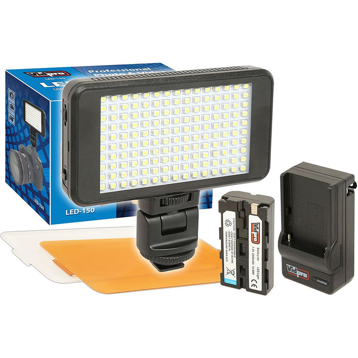 Vidpro Ultra-Slim LED Light Series With Battery, Charger, Diffuser & Mount
