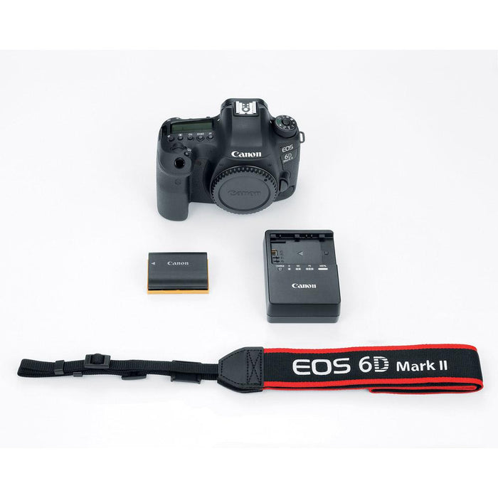 Canon EOS 6D Mark II Full-Frame DSLR Camera Pro Memory Triple Battery Recording Bundle