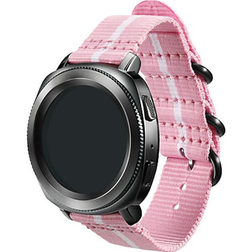 Samsung Premium Nato Strap for Gear Sport (20mm)- Pink w/ White - GPR600BREECAE