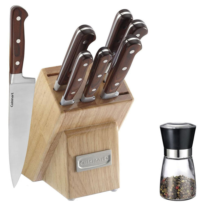 Cuisinart 8-Pc. Cutlery Set w/ Block - Pakka Wood w/ Spice Mill