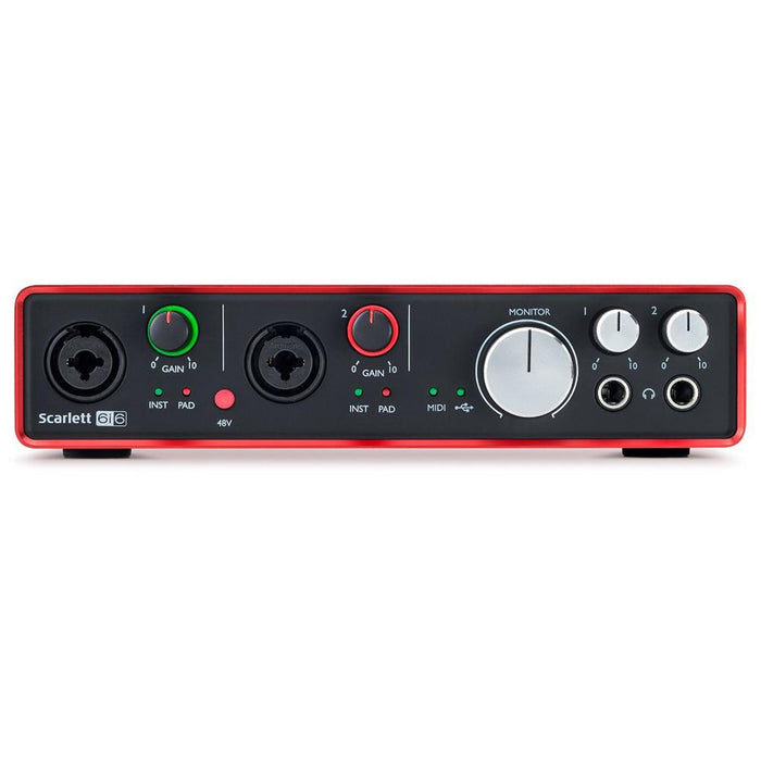 Focusrite Scarlett 6i6 USB Audio Interface (2nd Gen) w/ Mackie Speaker Bundle