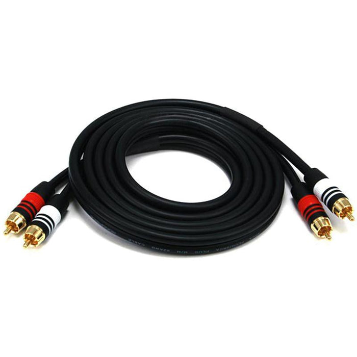 Monoprice 6ft Premium 2 RCA Plug/2 RCA Plug M/M 22AWG Cable - Black