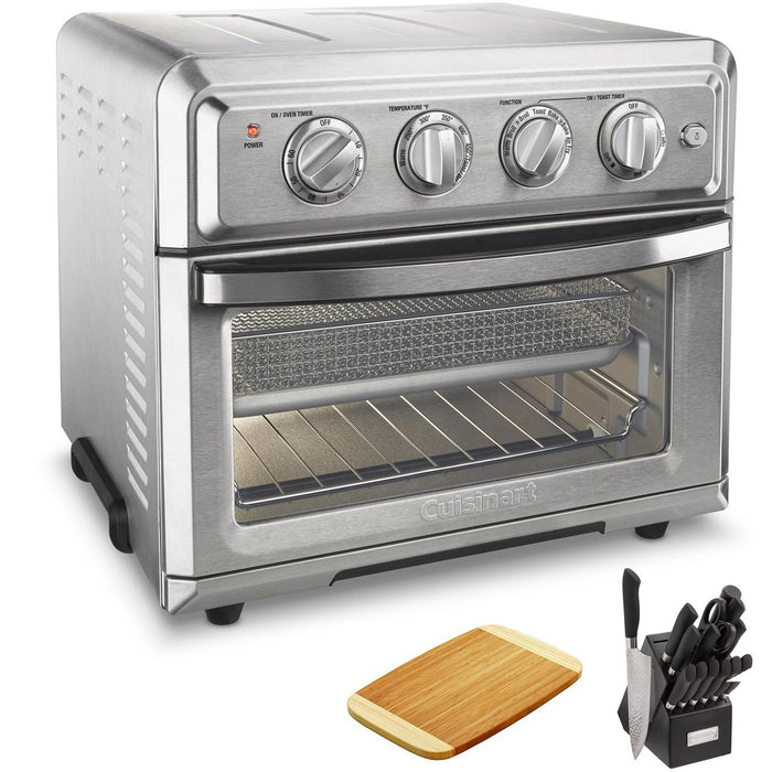Cuisinart TOA-60 Air Fryer Toaster Oven With Light + Knife Set and Bamboo Cutting Board