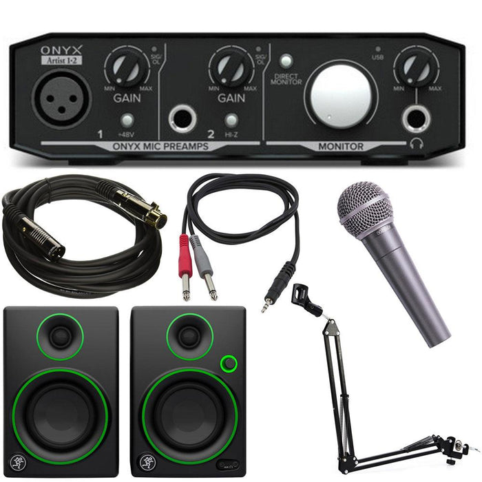 Mackie Onyx Artist 1-2 2x2 USB Audio Interface w/ Behringer XM8500 Microphone Bundle