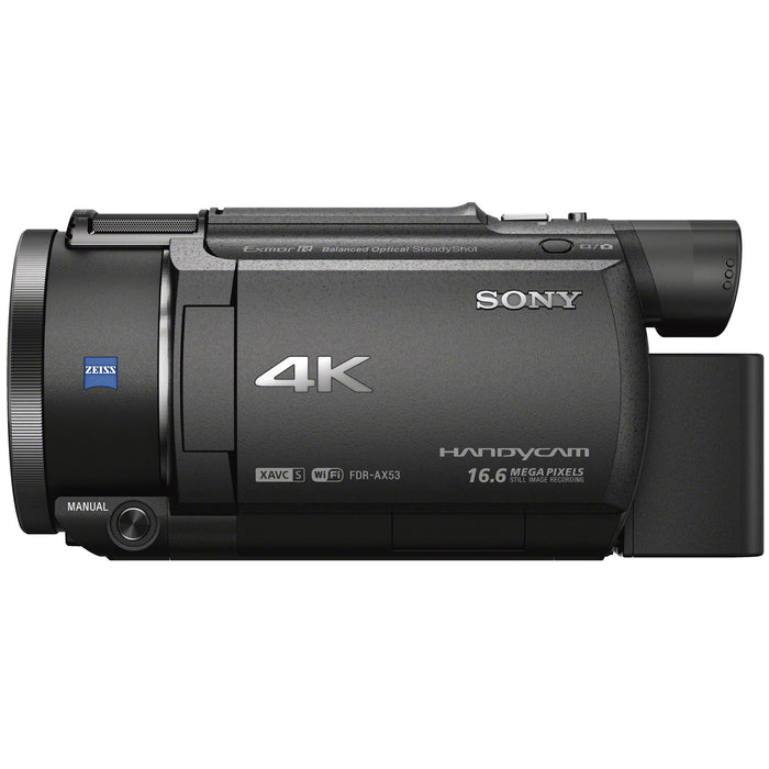 Sony FDR-AX53 4K Ultra HD Handycam Video Camcorder w/ Exmor R CMOS Sensor Pro Bundle