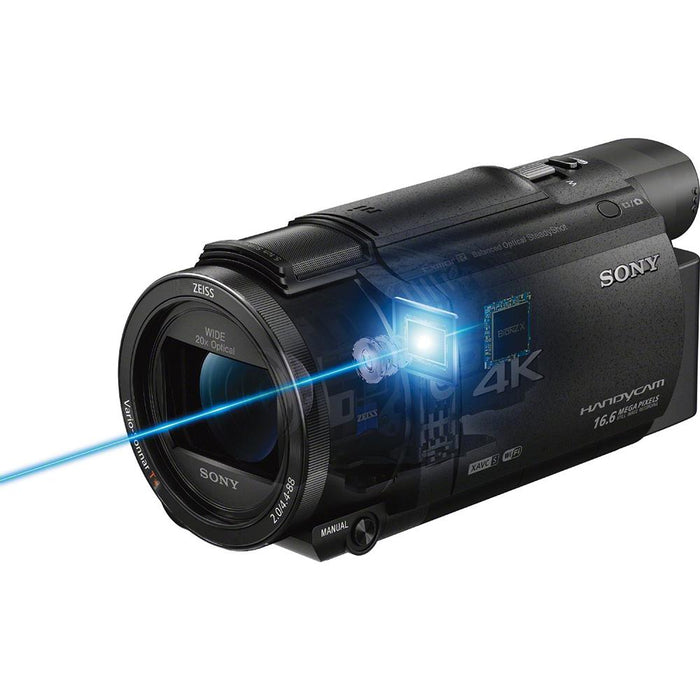 Sony FDR-AX53 4K Ultra HD Handycam Video Camcorder w/ Exmor R CMOS Sensor Pro Bundle