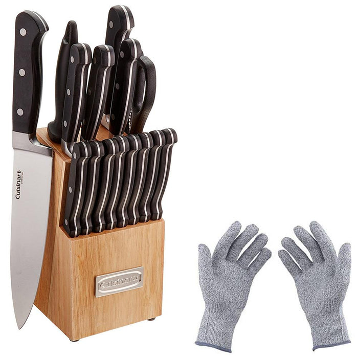 Cuisinart Triple Rivet Collection 16Pc. Cutlery Block Set w/Safety Gloves