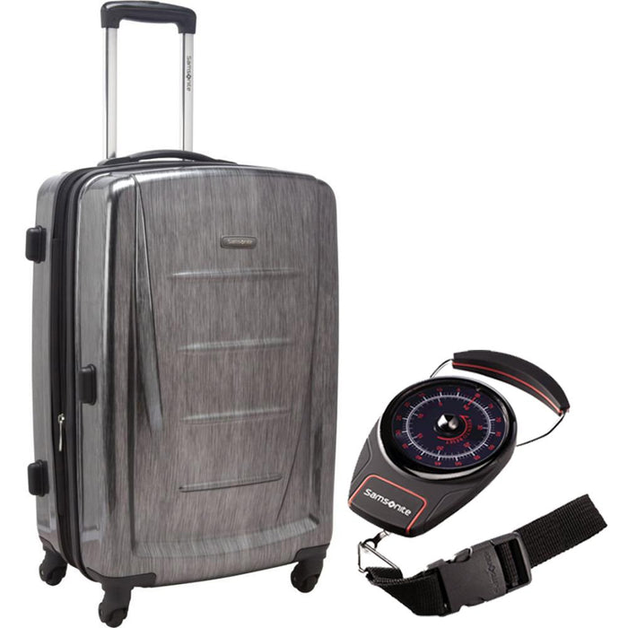 Samsonite Winfield 2 Fashion HS Spinner 24" - Charcoal + Portable Luggage Scale