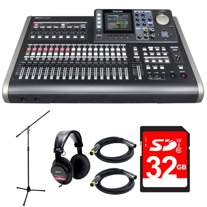 Tascam 24-Track Portable Digital Recording Studio DP-24SD w/ 32GB Deluxe Bundle
