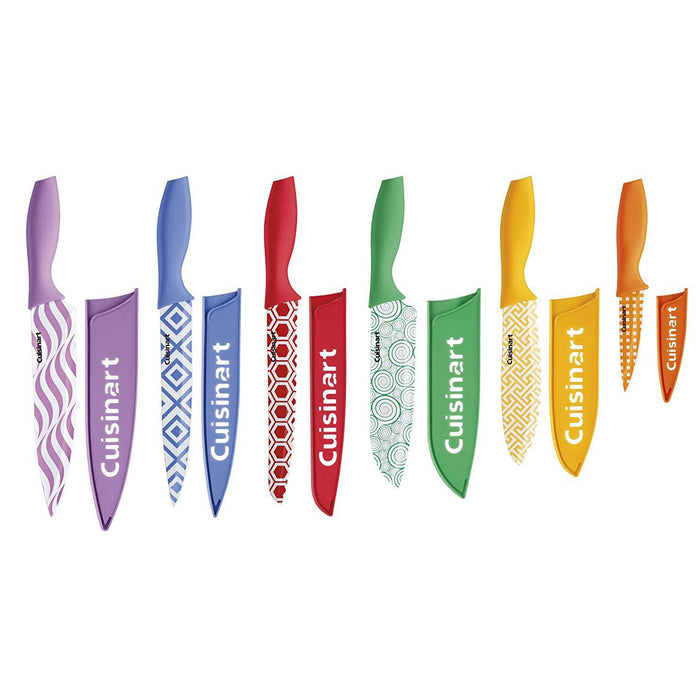 Cuisinart 12 Piece Printed Color Knife Set With Blade Guards
