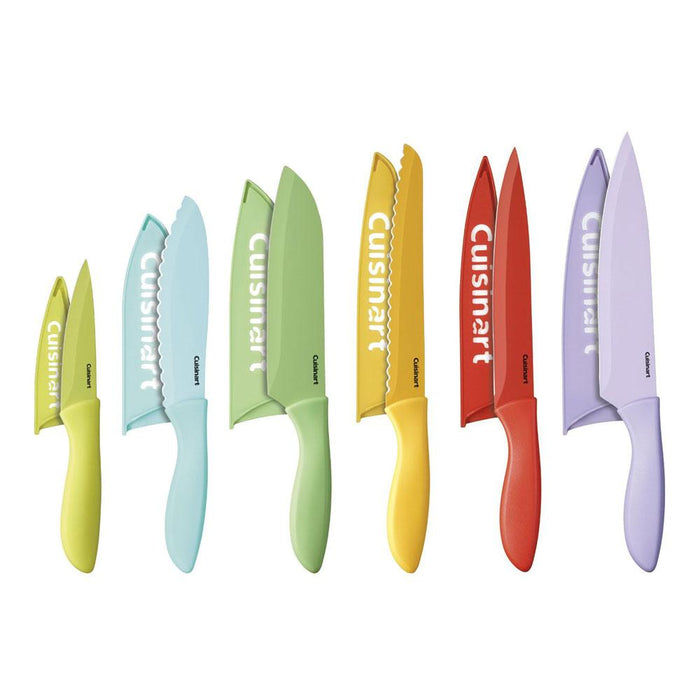 Cuisinart 12-Piece Ceramic Coated Color Knife Set with Blade Guards 2 Pack
