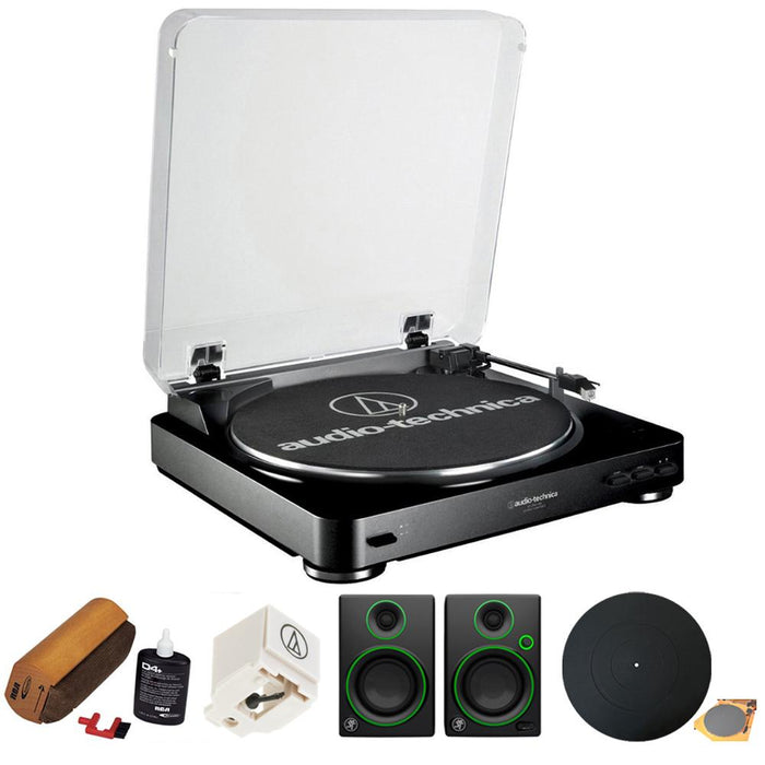Audio-Technica Fully Automatic Stereo Turntable System- Black w/ Multimedia Monitors Bundle