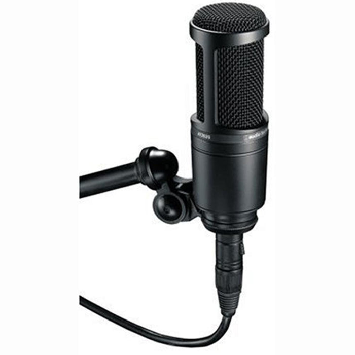 Audio-Technica Side Address Cardioid Condenser Studio Microphone + Stand Bundle