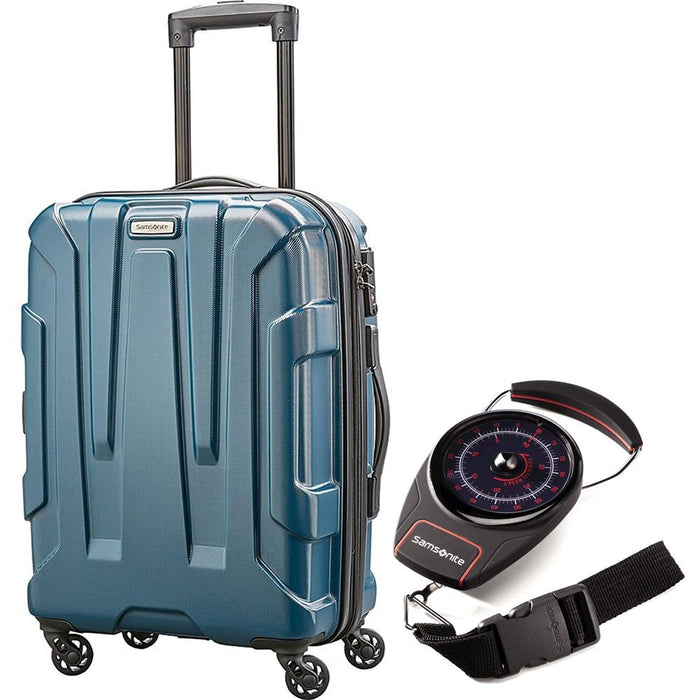 Samsonite Centric Hardside 24" Luggage Teal with Luggage Scale