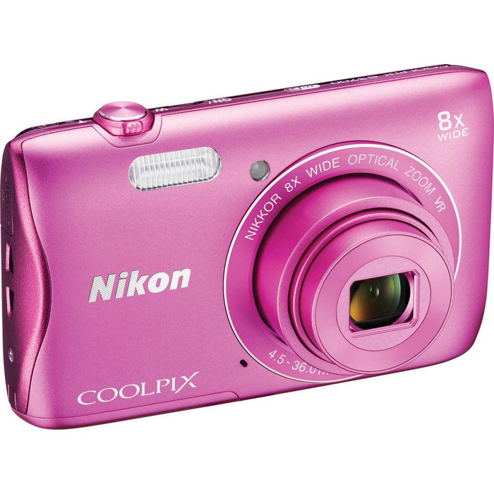 Nikon COOLPIX S3700 20.1MP Digital Camera HD Video (Pink) - (Certified Refurbished)