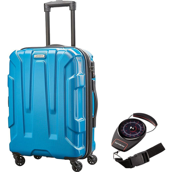Samsonite Centric Hardside 20" Carry-On Luggage, Caribbean Blue w/ Portable Luggage Scale