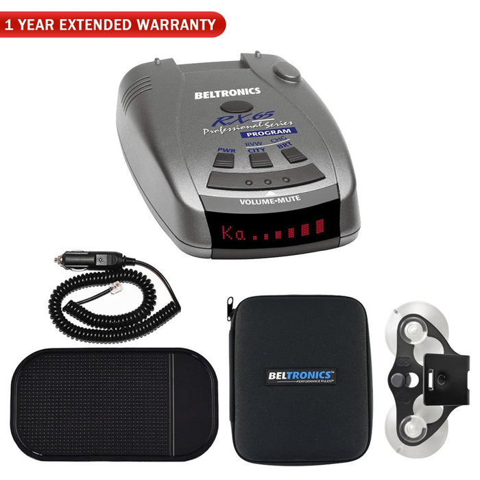 Beltronics RX65 Professional Series Radar Detector + Car Mat Bundle + Extended Warranty